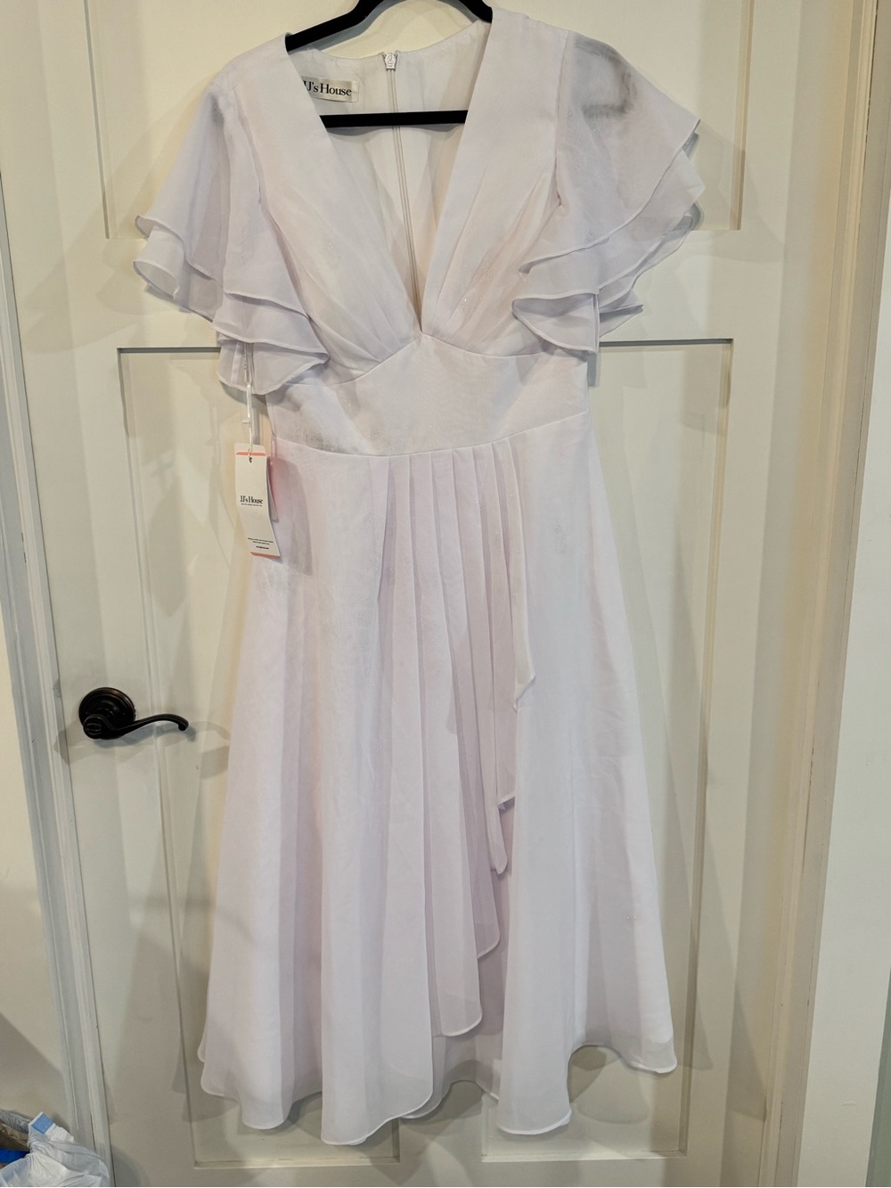 JJs House Wedding Dress Ruffle Chiffon - size 10: NWT - Picture 1 of 5
